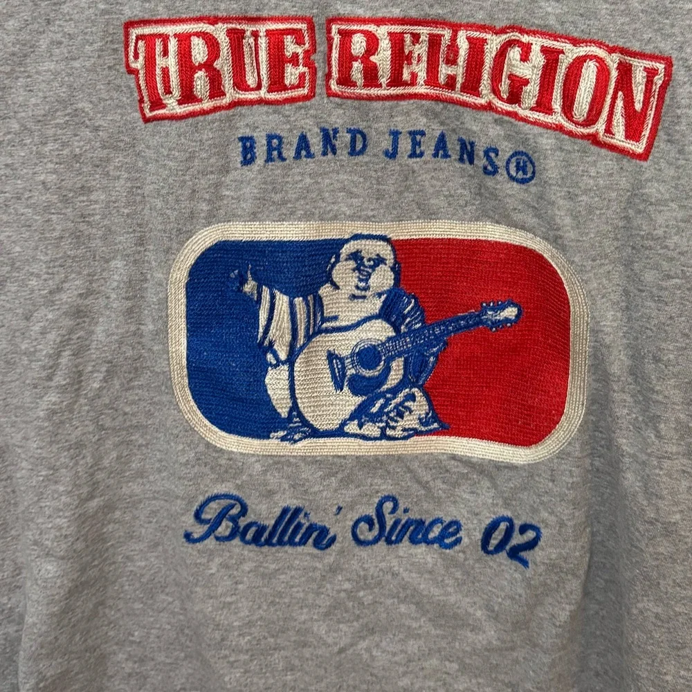 True Religion Ballin’ Since 02 Embroidered Logo T-Shirt | Men’s Medium #E